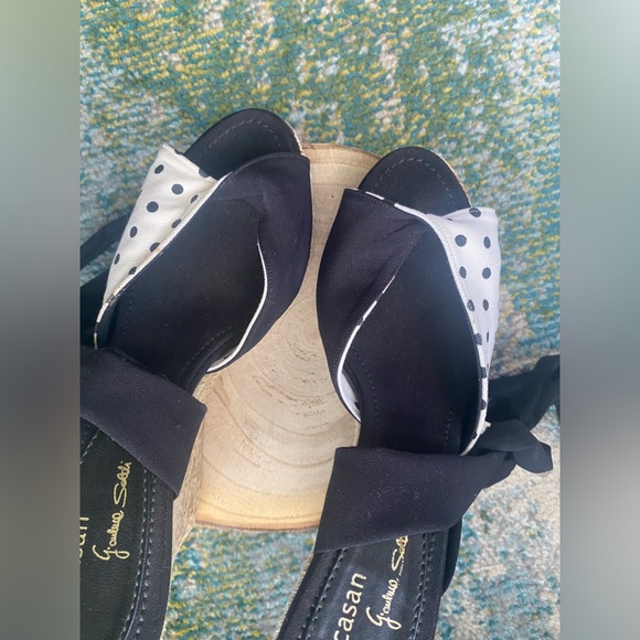 Vintage Y2K Té Casan G’auluce Seldi black white polka dot espadrilles, EU 37 - Picture 6 of 16